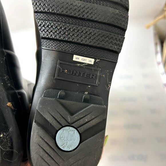 Hunter Womens Original Tall Rain Boots Size US 6 Rubber Matte Black - Picture 10 of 15